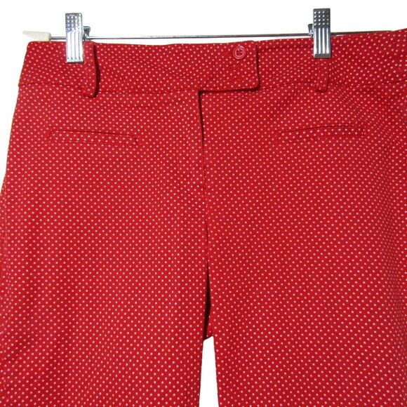 VTG 90s Y2K Retro 6 Red POLKA DOT Pedal Pushers Capri Cropped Rockabilly Pants - Picture 2 of 9
